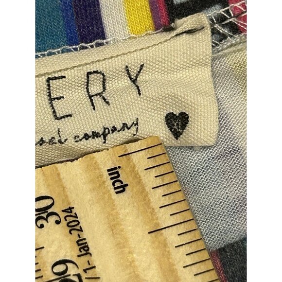 Avery Apparel Co XL Southwest Colorful Striped Womens Shirt 3/4 Length Sleeves - Picture 2 of 9